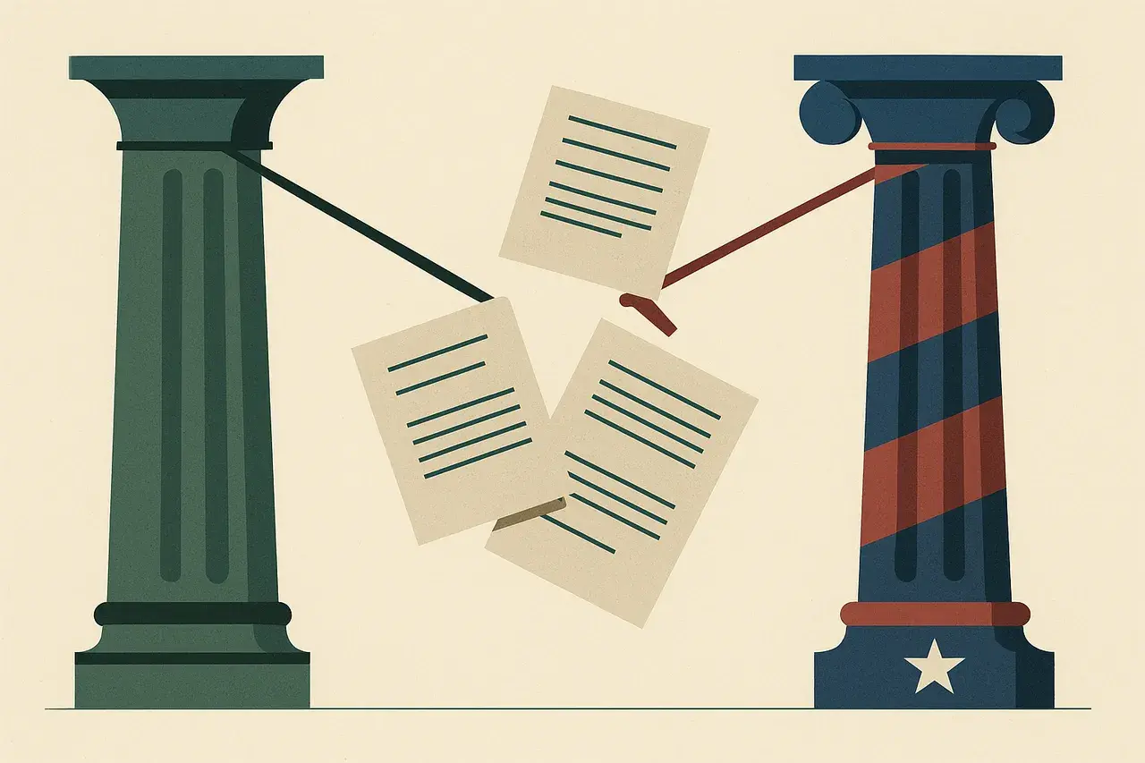 Editorial illustration for ESG Contract Compliance in 2025: What the US Regulatory Battle Means for Global GCs