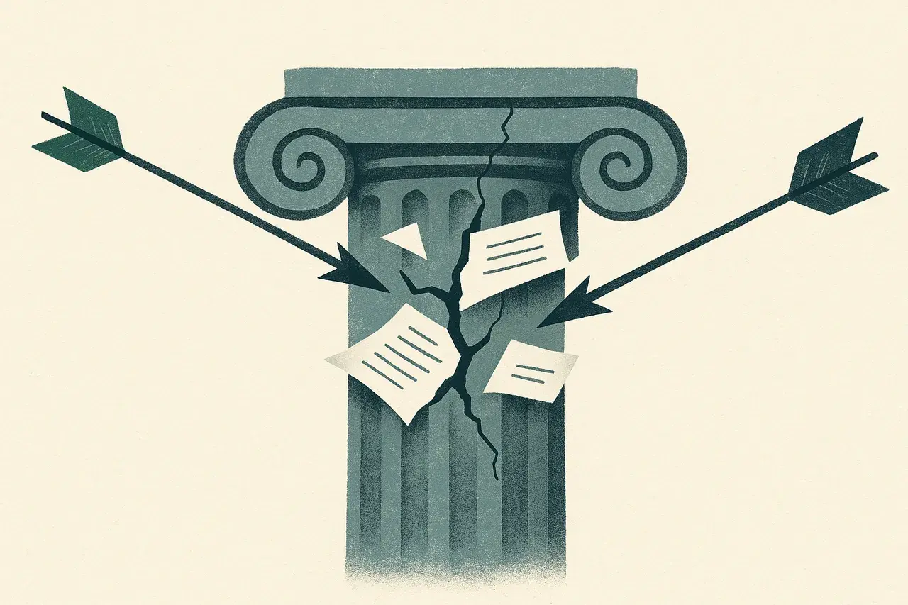 Editorial illustration for Judicial Independence and Contract Enforceability: What Partisan Pressure on State Supreme Courts Means for Business